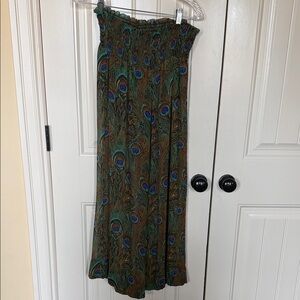 Show Me Your MuMu Peacock Print Wide Leg Pants